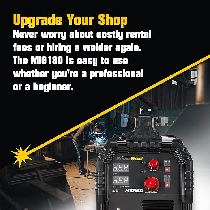 PrimeWeld MIG180 Mig Welder, 180 Amp Wire Feed Welding Machine With Dual Voltage 220v, 110v