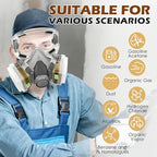 Respirator Mask with Filters, Reusable Half Face Respirator Mask for Asbestos, Resin, Fume, Dust, Welding, Painting