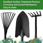 Set of 7 Gardening Tool Set, Rust-Resistant Handy Tools for Gardening, Ideal Gardening Gift Set, Including Trowel, Weeder, Hoes, and Rakes (Red)