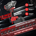 Cordless Impact Wrench 1/2 inch for Milwaukee 18V Battery, Impact Wrench 950Ft-lbs High Torque Brushless Electric Impact Gun, Power Impact Driver with 3-Mode Speed, LED Work Light(no battery)
