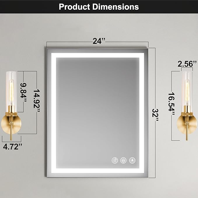 Gold Bathroom Light Fixtures Over Mirror, Vanity Lights Set of 2 with Knurled Texture, Brushed Gold Wall Sconces with Clear Glass Shade, Modern Industrial Bathroom Lighting for Bedroom, Living Room