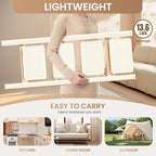 GameGem 4 Step Ladder Folding Step Stool with Wide Anti-Slip Pedal, 330LBS Capacity, Lightweight Portable Stepladder for Home and Kitchen Use, Cream White