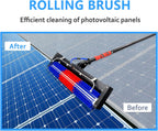 18FT Solar Panel Cleaning Brush & Pole Water Fed Pole Kit, Window Cleaner Window Glass Solar Panel Cleaning System Washing Equipment Tool,with Power Converter
