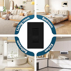 ThunderWay Matte Black Single Pole Decorator Light Switch with Screwless Wall Plate, 15 A 120/277 V, ON/Off Rocker Paddle Interrupter, Self-Grounding, Residential Grade,UL Listed (30 Pack)