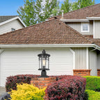 Darkaway Large Outdoor Post Lights Lamp Posts Outdoor Lighting, 17inch Post Lights Waterproof 2 Pack Outdoor Light Fixtures with Glassfor Outside Patio Yard Pathway