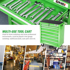 DNA MOTORING 7-Drawer Rolling Tools Chest, Rolling Tool Storage Cabinet, Heavy Duty Mechanic Tool Cart, Trolley Organizer for Garage, Warehouse, Workshop, Green, TOOLS-00399