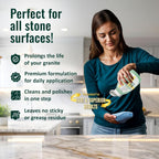Granite CPR Cleaner & Polish Can Be Used Daily On Granite, Marble, Quartz & Corian. Leaves A Gorgeous Streak-Free Shine & Silky Smooth Finish. Cleans & Polishes All Stone Countertops In One Easy Step.