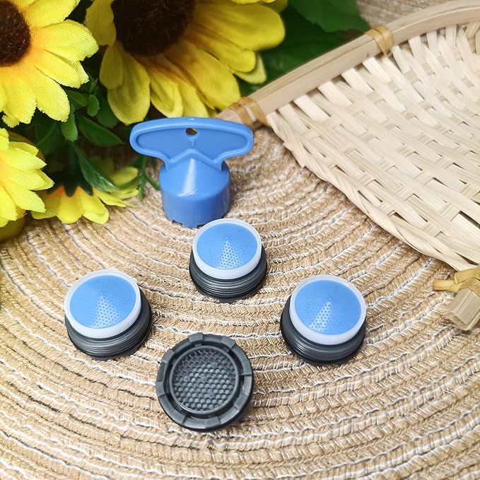 4PCS Faucet Aerator M21.5 Plug-In Faucet Aerator Faucet Restrictor Replacement Parts for Kitchen Bathroom Sink Aerator with Key Removal Wrench Tool 1.8GPM 21.5mm/0.85inch