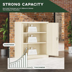 Greenvelly Metal Storage Cabinet, 36" Locking Storage Cabinet with Doors and Shelves, Lockable Storage Cabinets for Home Office, Utility Locker Cabinet, Steel Garage Cabinet with 2 Keys, Gray