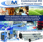 APPLIED MEMBRANES, INC. 4x40 Commercial RO Membrane Housing | Stainless Steel RO Pressure Vessel for 4" x 40" RO, UF, NF, MF Membrane Element | 300 PSI | End Clamp Style | PV4040SSAW-316