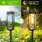 KOOPER Taller Solar Pathway Lights Outdoor, 2 Pack Upgraded Brighter Solar Garden Lights Solar Powered, Up To 15 Hours Outdoor Solar Lights for Yard Landscape Lighting Path Walkway Driveway Sidewalk