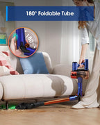 Tineco Pure ONE S70 Cordless Vacuum Cleaner, 200AW Powerful Suction, 3D Sense Pro Cleaning System, 6-Stage Filtration with 95min Runtime, Zero Tangle Brush with 180° Foldable Tube (Blue-Orange)