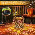 Brizled Butterfly Solar Lantern Lights with Colorful Projection, Christmas Birthday Gifts for Women Mom Grandma, Multicolor Hanging Lights Outdoor Waterproof, Solar Lantern Lights for Garden Patio
