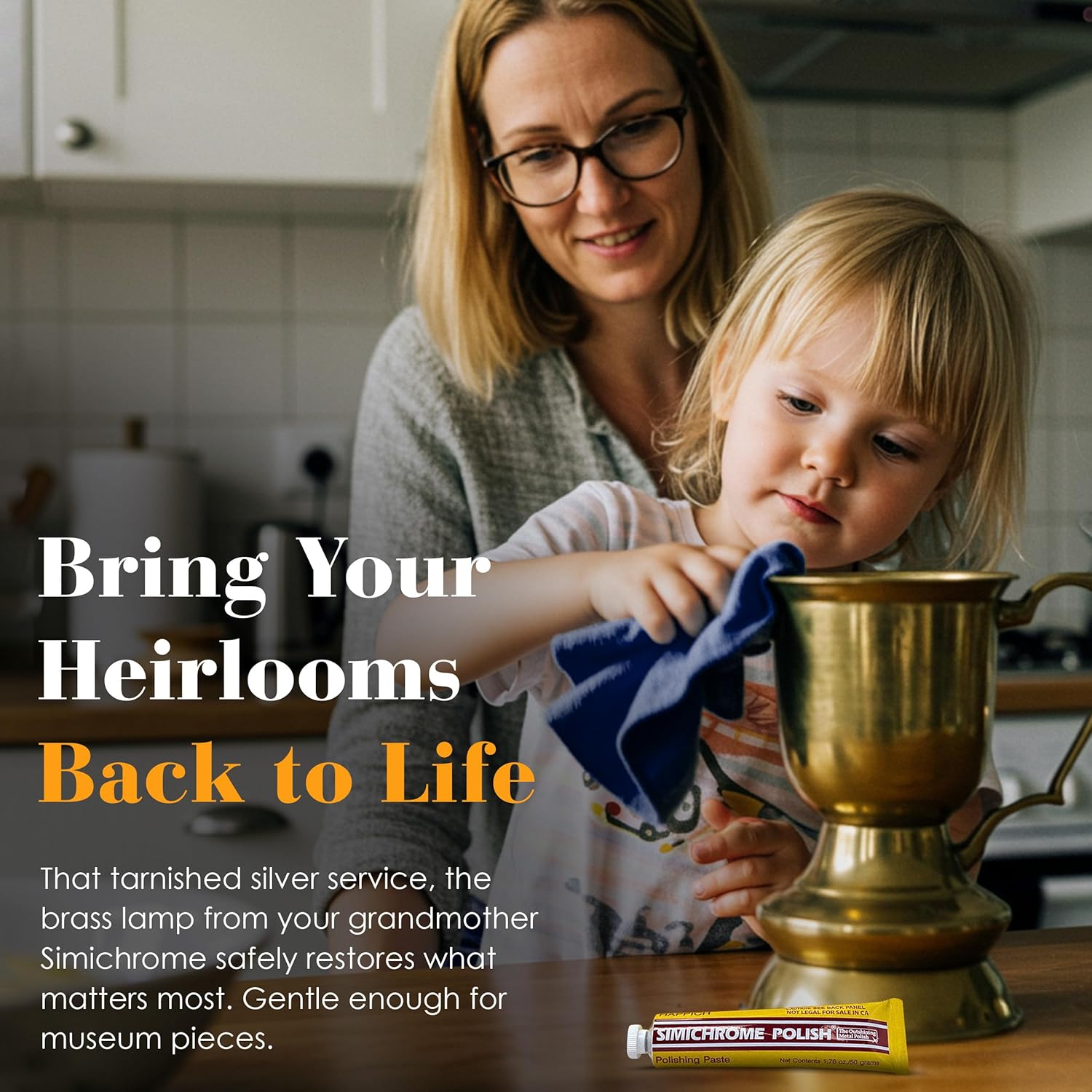 Simichrome All Metal Polish Tube with Polishing Cloth (Single)