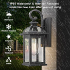 Darkaway Outdoor Lights Fixtures Wall Mount, Outdoor Wall Sconce with Seeded Glass Waterproof Outside Exterior Lighting Fixture for House, Front Porch, Patio (1 Pack)