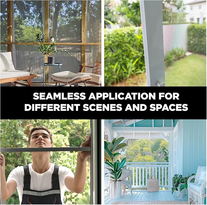 DOCA 36 in x 100 ft Window Screen Mesh - Window Screen Replacement, Fiberglass Mesh Roll for Window, Patio Screen, Porch Screen, or Door - Gray