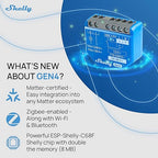 Shelly 1 Gen4 | Wi-Fi, Zigbee & Matter Smart Relay Switch with Dry Contacts, 1-Channel 16A | Home Automation | Alexa, SmartThings, Google Home, Apple HomeKit Compatible | Garage Door Opener (4 Pack)