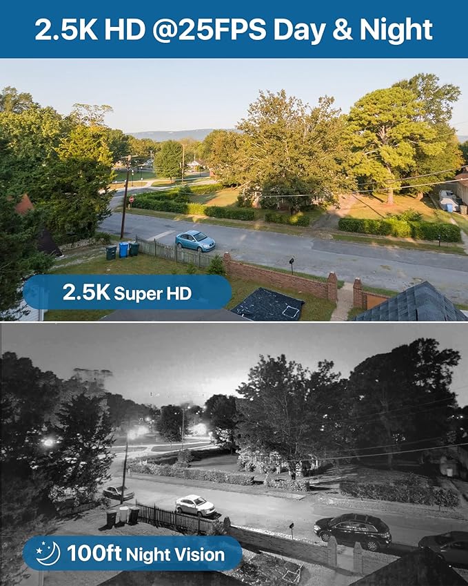 Loocam 5MP PoE Security Camera System 8CH H.265+NVR with 1TB HDD, 4pcs 4MP Wired Camera System AI Human Vehicle Detection Surveillance System Outdoor Indoor with Audio, Night Vision, 24/7 Recording