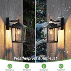 zemty Outdoor Wall Light Fixtures, Matte Black Exterior Front Porch Light with E26 Socket, Waterproof Exterior Wall Sconce Lighting Lamp for House, Doorway, Garage,2Pack(Bulb Not Include)