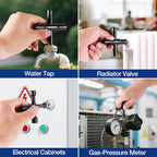 WORKPRO 2PC 4 Way Water Key Wrench, 40Cr Universal Utility Sillcock Key and Multifunctional Heavy-Duty Water Valve Key Tool for Faucet, Spigot, Electric Meter & Cabinet, 1/4", 9/32", 5/16", 11/32"