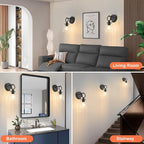 Wall Sconce for Bathroom Modern Vanity Light Fixtures Hardwired Wall Mount Lighting Lamp Farmhouse Wall Lights with 6" Clear Glass Shade for Bedroom Living Room Mirror Kitchen (Black, 1 Pack)