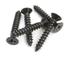 Bolt Dropper #6 x 3/4 Inch Wood Screws, Pack of 100 - Xylan Coated Stainless Steel Flat Head Phillips Black Screws - Corrosion Resistant for Wood, Drywall Applications, and Outdoor Use