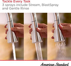 American Standard 1048804230 Aspirations Touchless Pull-Down Kitchen Sink Faucet, 1.8 GPM, Matte Black/Stainless Steel