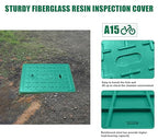 2 Sets 12.5x12.5x14.3in Underground Splice Boxes W/Solid Inspection Cover Deep Enclosure Precast PE Pull Distribution Pit Access Electrical Junction Boxes Drillable Tapered Wiring Cable Box