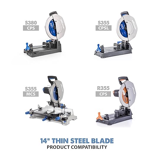Evolution 14BLADETS 14" 90T Thin Steel Blade TCT Saw Blade for Evolution S14CPS, S15CPS, S355MCS, S355CPSL, S380CPS, EVOSAW380 1" Arbor Max 1600 RPM Precision Cutting for Metalworking