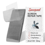 Grey Screen Repair Tape, 2" X 180" (15FT) Window Screen Door Repair Kit, Strong Adhesive Fiberglass Patch Tape Mesh