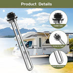 520900 RV Water Heater Element for Suburban RV SW Series Electric Water Heater, Replacement of 232794 520789 SU520789 Heating Element, Screw-in Gasket 1440W 120V with Wrench Socket