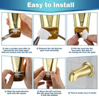 Enhon 2 Set Tub Spout Diverter Repair Kit, Includes 2 x Diverter Valve Stems, 2 x Cup Seals and Gates, Bathroom Shower Bathtub Leaky Faucet Repair Replacement Parts (Polished Brass,Classic)