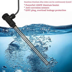 1500W Titanium Submersible Portable Electric Hot Tub & Pool Immersion Water Heater with GFCI and Temp Control for Baptistry, Bathtubs, Above Ground Pool, Swimming Pool and baptismal Pool
