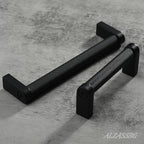 Alzassbg 10 Pack Matt Black Cabinet Pulls, 5 Inch(128mm) Hole Centers Cabinet Handles Kitchen Hardware Knurled Drawer Handle Pull AL3101MB