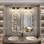 Aipsun Crystal Vanity Light Black Bathroom Vanity Lighting Fixtures 3 Lights Modern Vanity Light for Bathroom (Exclude Bulb)