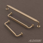 Alzassbg 6 Pack Champagne Bronze Cabinet Handles, 6-1/4 Inch(160mm) Hole Centers Arch Modern Cabinet Pulls Kitchen Cabinets Hardware for Cabinets and Drawers AL3503TGP