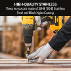 Bolt Dropper #8 x 1-1/2-Inch Wood Screws, Pack of 100 - Black Xylan Coated Stainless Steel Flat Head Phillips Screws - Corrosion Resistant for Wood, Drywall Applications, and Outdoor Projects