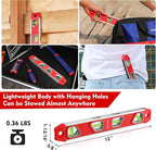 WORKPRO 12 Inch Torpedo Level, Magnetic Small Leveler Tool, Plumbing Level with Pitch Vial, Aluminum Reinforced, 4 Bubbles, V-Groove for Conduit Bending