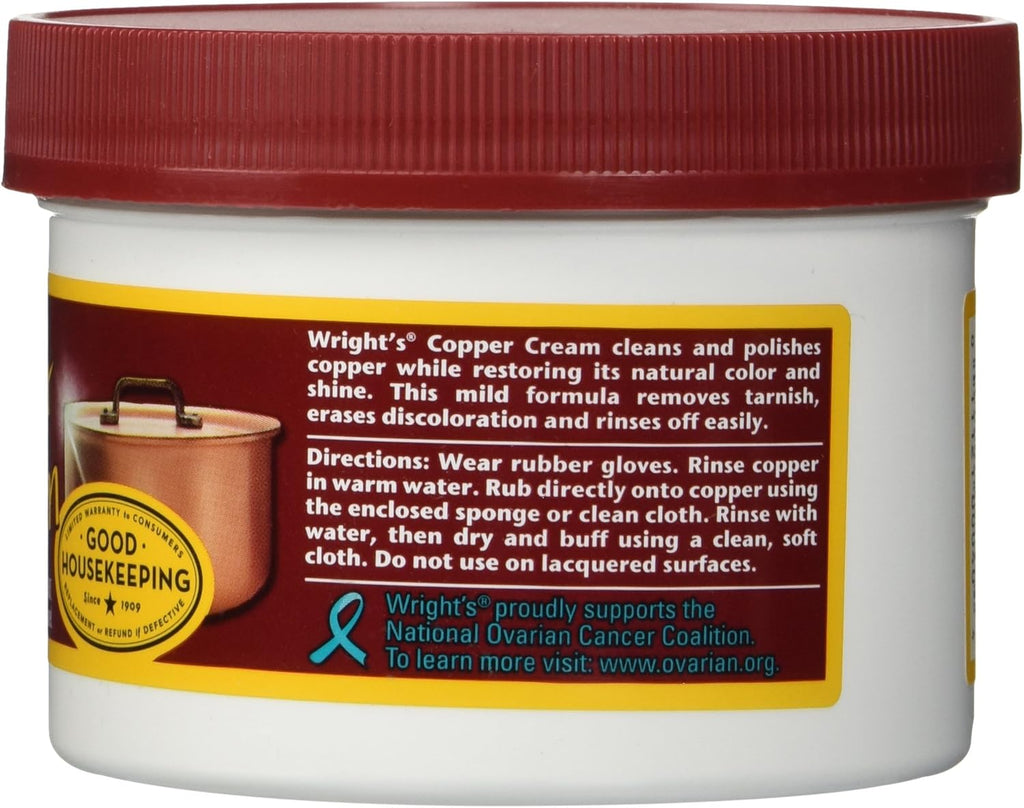 Wright's Copper and Brass Cream Cleaner - 6 Pack - 8 Ounce - Gently Cleans and Removes Tarnish Without Scratching