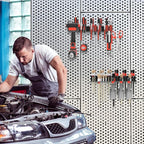 2Pcs Metal Screwdriver Organizer, Wall Mount Plier Organizer Hammer Holder, Hand Tool Storage Rack for Garage Workshop Workbench (Black, 2PCS)