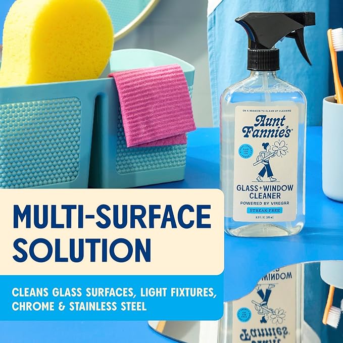 Aunt Fannie's Glass & Window Cleaning Vinegar Spray, Natural Streak-Free Spray, 16.9 Ounces (Pack of 6)