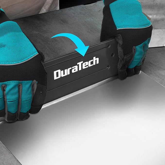 DURATECH 12 Inch Sheet Metal Bender, Folding Tool for Duct Bending, Hand Seamer with 3/8" & 1" Fold Depths, Ideal for HVAC, Roofing & Metal Fabrication, Gray