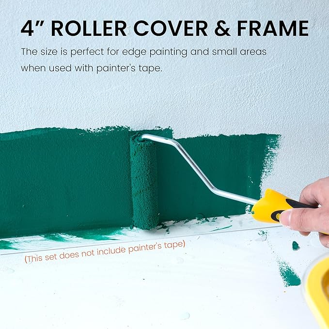 Voomey 9 Inch Paint Bucket - Paint Roller Kit with Bucket Liner, Includes Roller Frame & Microfiber Covers, Professional Wall Painting & DIY Projects