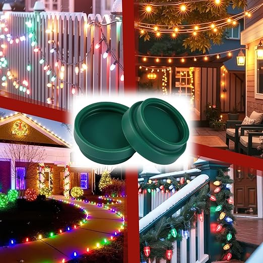 60PCS Christmas Light Socket Safety Cap Plugs for C9 and C7 Bulbs,Double Sided Stringers Light Bulb Socket Cover,Waterproof Bulb Caps for Covering Unused C7 and C9 Christmas String Lights Sockets
