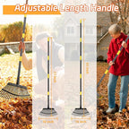 65" Leaf Rake for Gardening Adjustable Long Handle with 25 Metal Tines 18" Wide Leaf Rakes Yard Thatchibng Rake for Picking Leaves,Grass Clippings Garbage