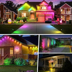 Solar Spot Lights Outdoor Color Changing, [7 Mode/2 Pack] Christmas Landscape Spotlights, Solar Lights Outdoor Waterproof,Led Powered Flood Light for Halloween Pathway Yard Garden Tree Walkway