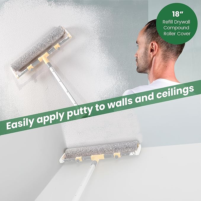 VOOMEY 18 Inch Drywall Compound Roller,Drywall Mud Roller,Ideal for Large Painting Projects Such as Large Walls and Ceilings