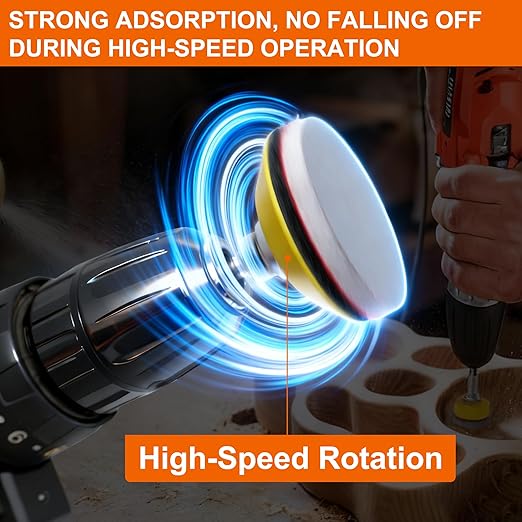 64 PCS 2 Inch Sanding Disc Pad,Hook and Loop Sanding Pads 180 to 3000 Wet Dry Sponge Sandpaper with 1/4” Shank for Drill Sanding Grinder Rotary Tools Curved Surface Polishing and Sanding