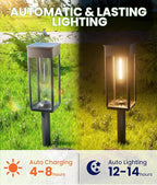 Bright Solar Pathway Lights Outdoor Waterproof IP65, 8 Pack Auto On/Off Solar Outdoor Lights for Path, Yard, Patio, Landscape, Lawn, Walkway, Driveway, Garden Decor Lighting Solar Powered