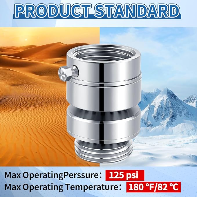 Boltigen Lead-Free Brass Self-Draining Vacuum Breaker 3/4'' GHT Female x 3/4'' GHT Male Hose Bib Anti Siphon Valve Backflow Preventer Adapter, for Outdoor Garden Faucet Spigot Repair Replacement